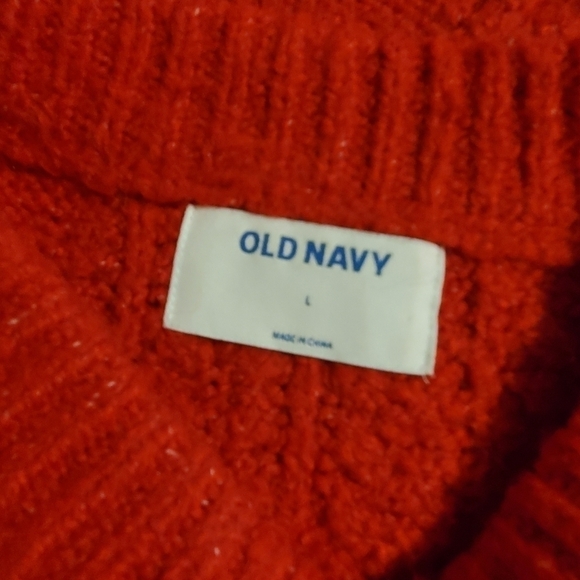 Old Navy Red Chunky Knit Sweater Size Large, colorful, casual - Picture 6 of 8